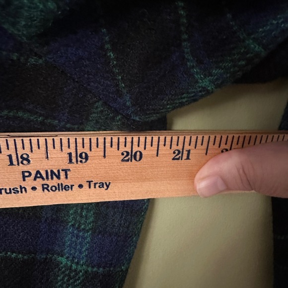 Talbots Plaid Blazer Jacket Sz 14 Blue Green 48% Wool Blend Tartan Plaid - Picture 7 of 9